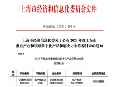 致景科技入选2024年度上海市重点产业和领域数字化产品和解决方案推荐目录